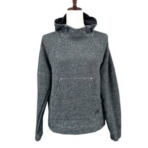 ADIDAS Gray Pullover Long Sleeve Hoodie Sweatshirt Women's Medium Side Stripes